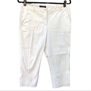 Talbots 8 Pants Khaki Capris Beige Cropped Pockets Chino Preppy Signature
